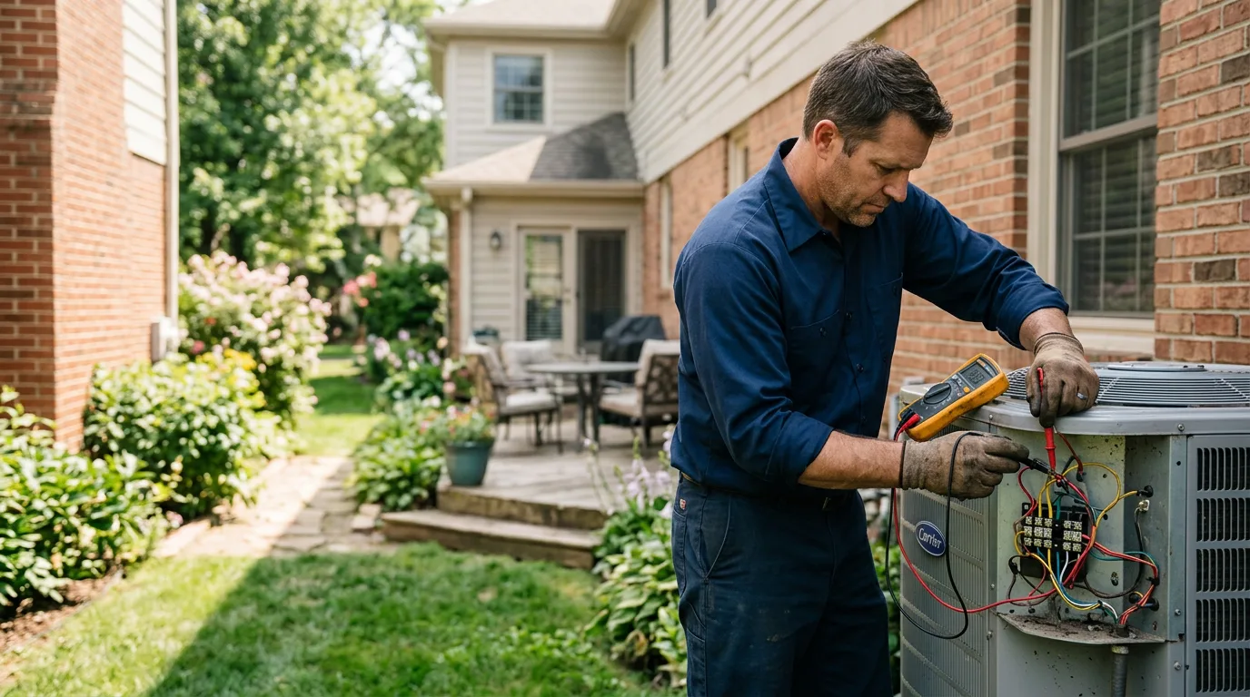 HVAC technician working near Warren, OH
